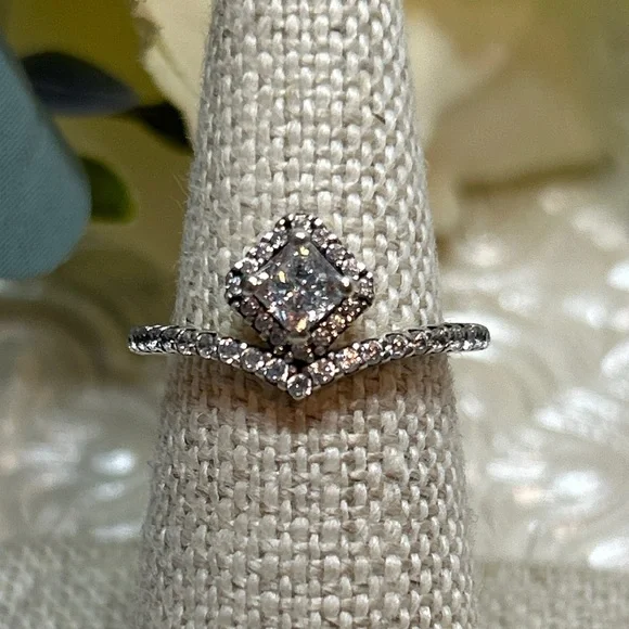 Sparkle Wishbone Ring Square Sparkle Ring Pandora Retired